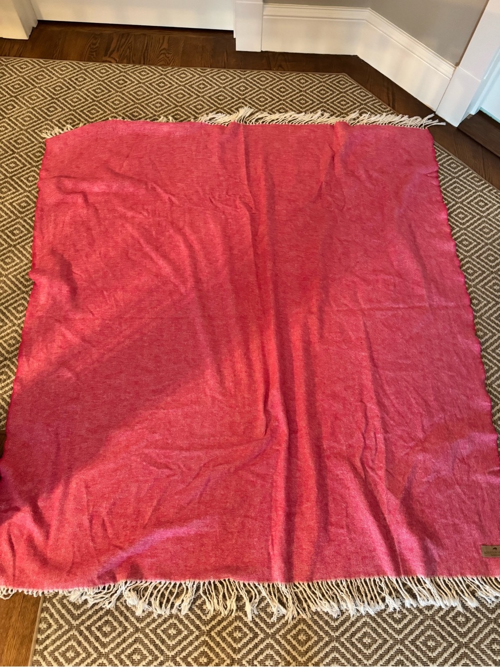 LANDS DOWNUNDER ITALIAN HERRINGBONE THROW - WILD ORCHID